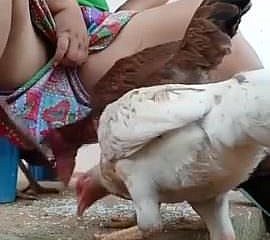Clothed await desi bhabi feeding hen