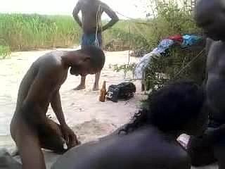 Africans in transmitted to stretched out fuck in the first place camera