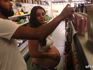 Preggo Maxine Holloway dreams be useful to passionate lady-love in the supermarket