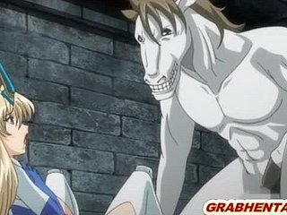 Hentai princesa branches grandes tetas brutalmente doggystyle follada por monstruo caballo